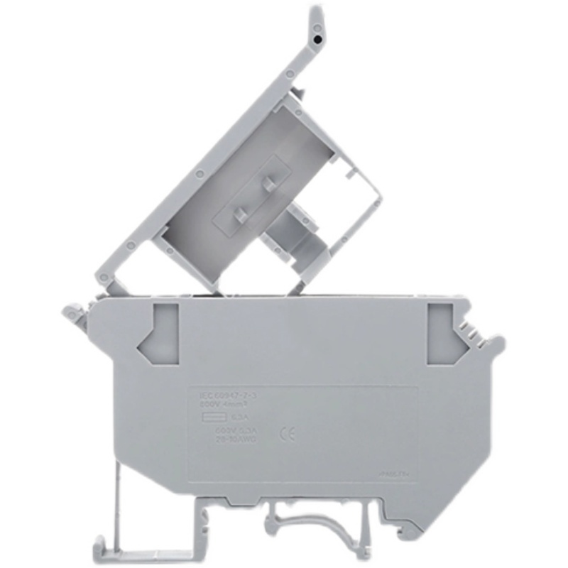 Cầu đấu cầu chì gắn DIN UK5-HESI – Dùng với cầu chì UK5RD, có đèn báo, đầu nối dây 4–10mm² - UK5-HESI – Màu xám, đèn 220V, cầu chì 6A, các dòng khác liên hệ CSKH.