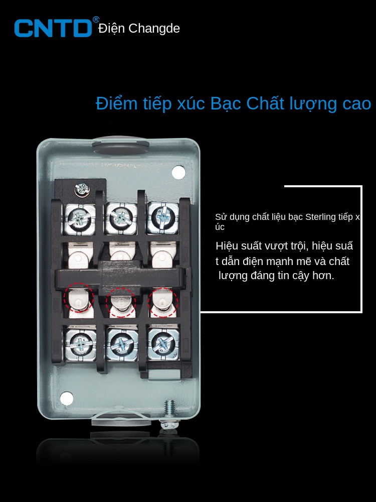 Công tắc nhấn nhả CBSN-315CPB – khởi động nguồn 220V/380V, hộp điều khiển 3 pha - CBSN-330