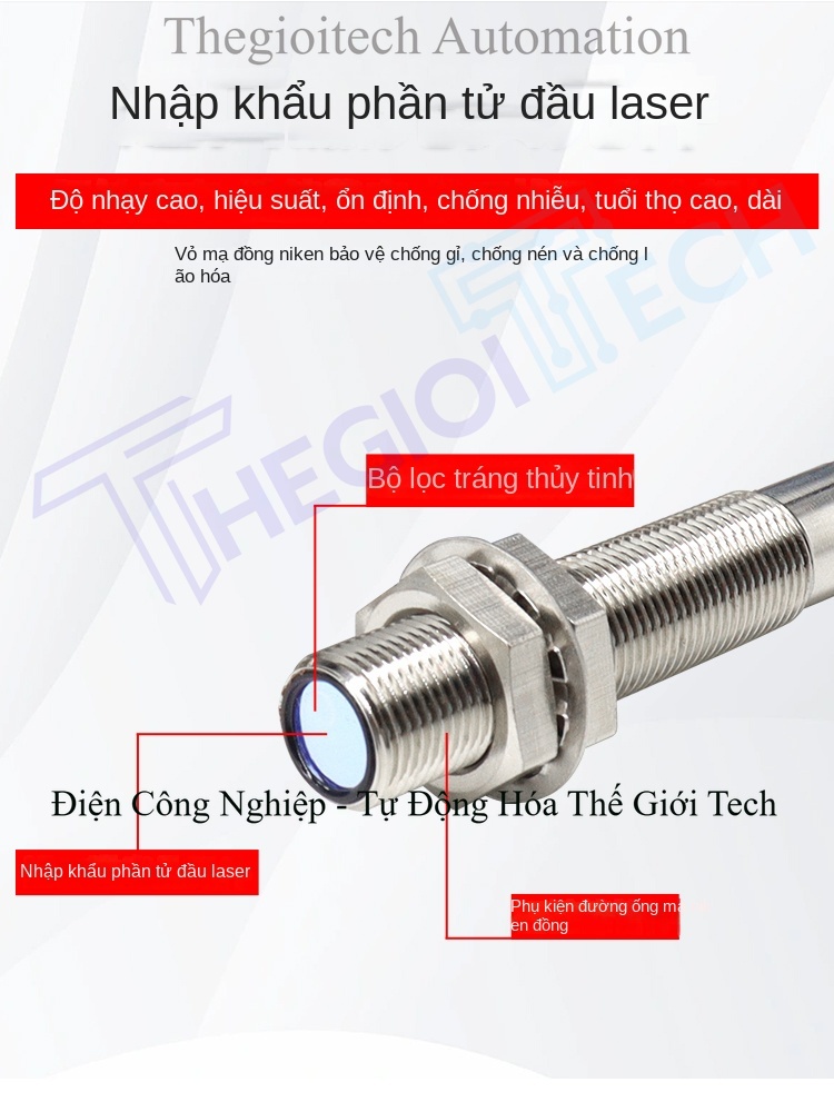 Công tắc quang điện laser Xuer Tai M12/M18, phản xạ khuếch tán, chấm sáng nhỏ, cảm biến định vị chính xác, NPN - Cảm biến SLD-12NC NPN thường đóng
