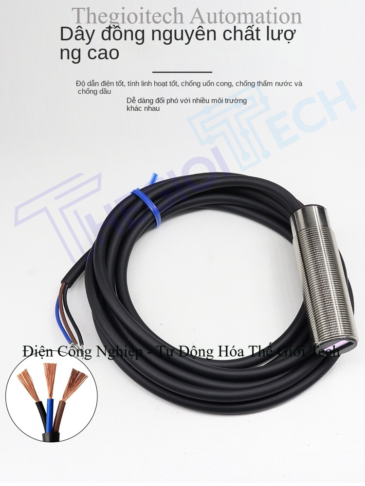 Công tắc quang điện laser Xuer Tai M12/M18, phản xạ khuếch tán, chấm sáng nhỏ, cảm biến định vị chính xác, NPN - Cảm biến SLD-12NC NPN thường đóng
