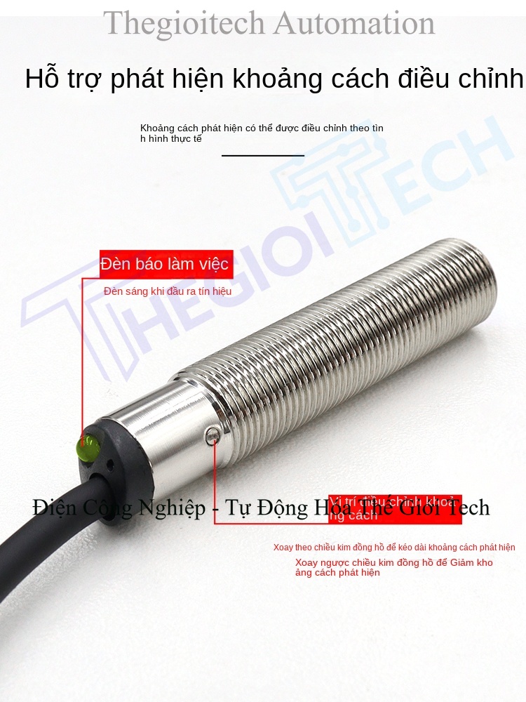 Công tắc quang điện laser Xuer Tai M12/M18, phản xạ khuếch tán, chấm sáng nhỏ, cảm biến định vị chính xác, NPN - Cảm biến SLD-12NC NPN thường đóng