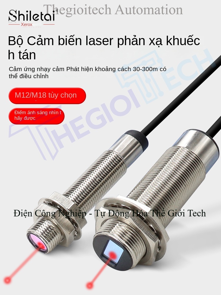 Công tắc quang điện laser Xuer Tai M12/M18, phản xạ khuếch tán, chấm sáng nhỏ, cảm biến định vị chính xác, NPN - Cảm biến SLD-18PO PNP thường mở