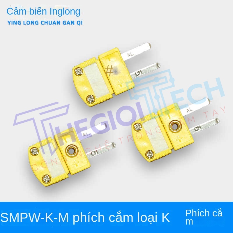 Đầu nối mini nhiệt điện K, cặp cắm/cáp K-type màu vàng, đực & cái - K đực SMPW-K-M
