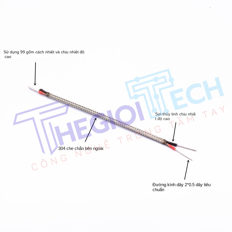Dây nhiệt điện K loại K, dây chống nhiễu, dây cảm biến nhiệt, dây bù Pt100, KX 2×0.6 - K cao 2×0.7 200m