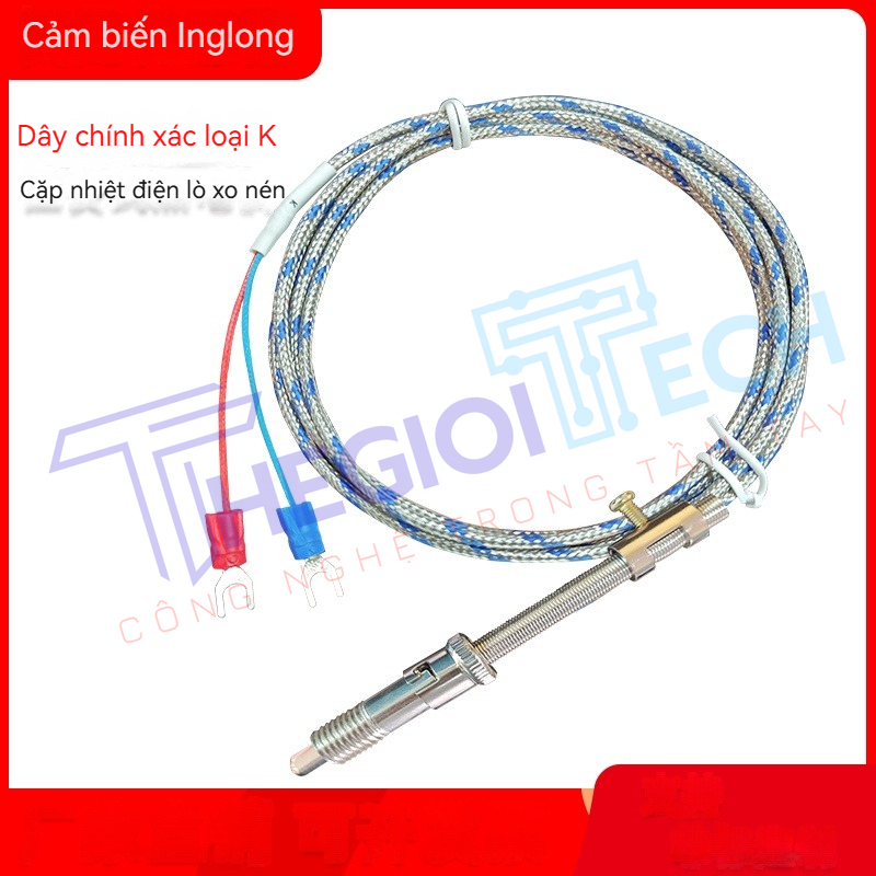 Dây nhiệt điện K loại K nhiều sợi, đầu dò kiểu lò xo ép, cảm biến nhiệt, cho thiết bị điều khiển nhiệt Yinglong - K-LXCN 0.5m