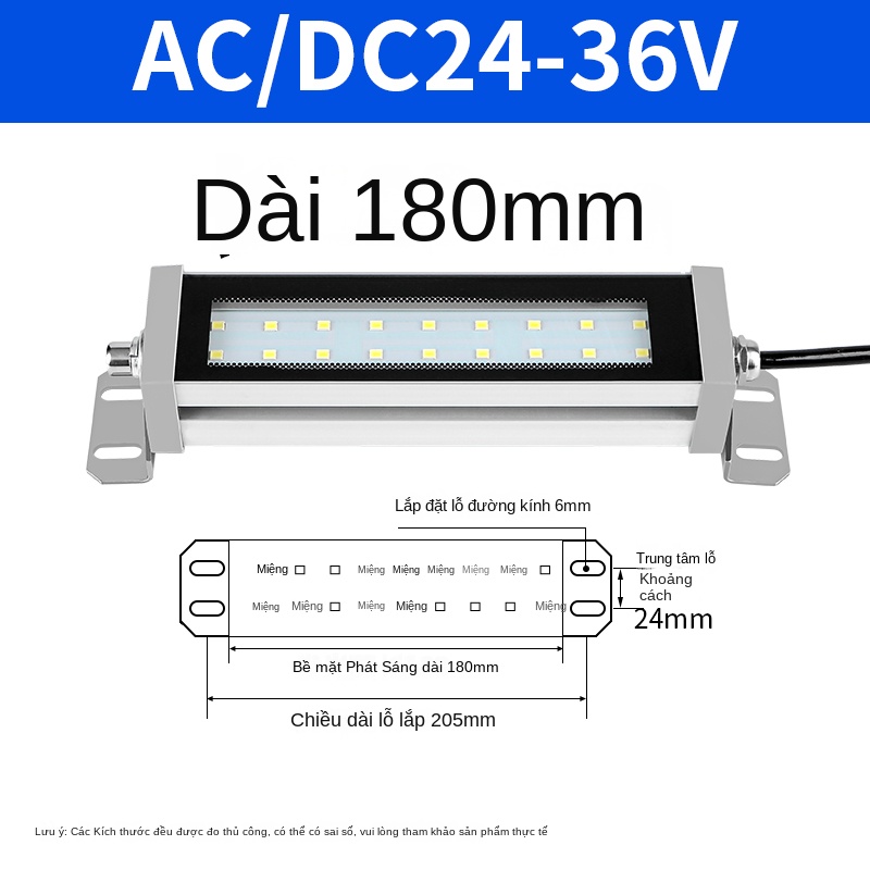 Đèn LED máy CNC chống dầu, chống nước, chống cháy nổ – 220V - Dài 950mm, nhôm hợp kim, hình vuông [110–220V]