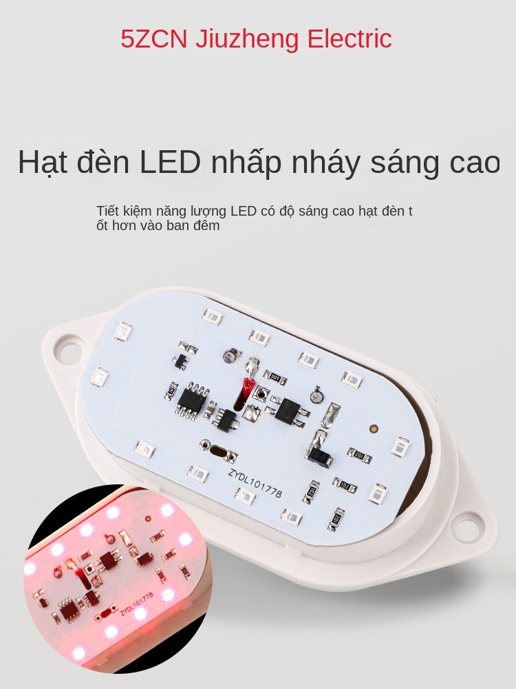 Đèn cảnh báo mini LTE-5051J – LED nhấp nháy đơn tần, 12V/220V, đèn tín hiệu chớp báo động - [Loại chốt kêu] 110V, màu vàng