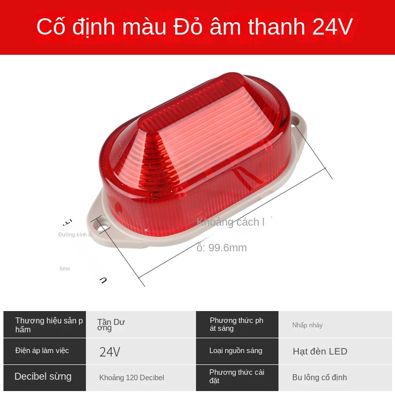 Đèn cảnh báo mini LTE-5051J – LED nhấp nháy đơn tần, 12V/220V, đèn tín hiệu chớp báo động - [Loại chốt kêu] 110V, màu vàng