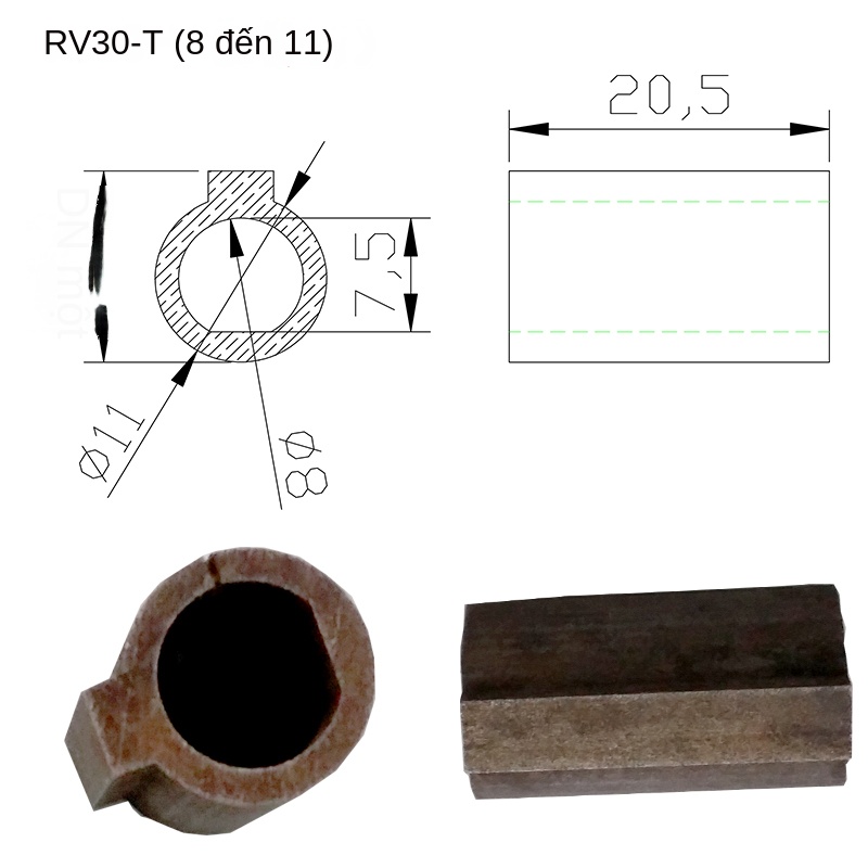 Động cơ bước 57 – RV30/40/50/63, hộp giảm tốc bánh răng, trục đơn/ kép, tương thích motor không chổi than - Cần chống mô-men RV40