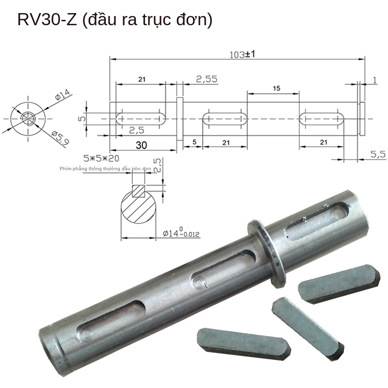 Động cơ bước 57 – RV30/40/50/63, hộp giảm tốc bánh răng, trục đơn/ kép, tương thích motor không chổi than - Cần chống mô-men RV40