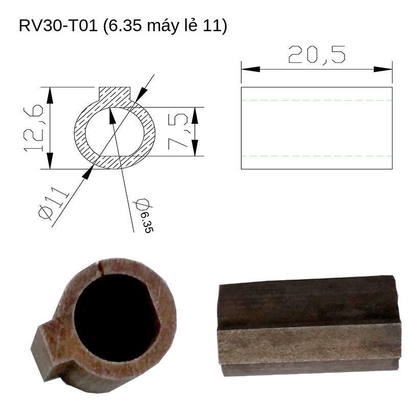 Động cơ bước 57 – RV30/40/50/63, hộp giảm tốc bánh răng, trục đơn/ kép, tương thích motor không chổi than - RV40, trục ra kép (RV40-ZB)
