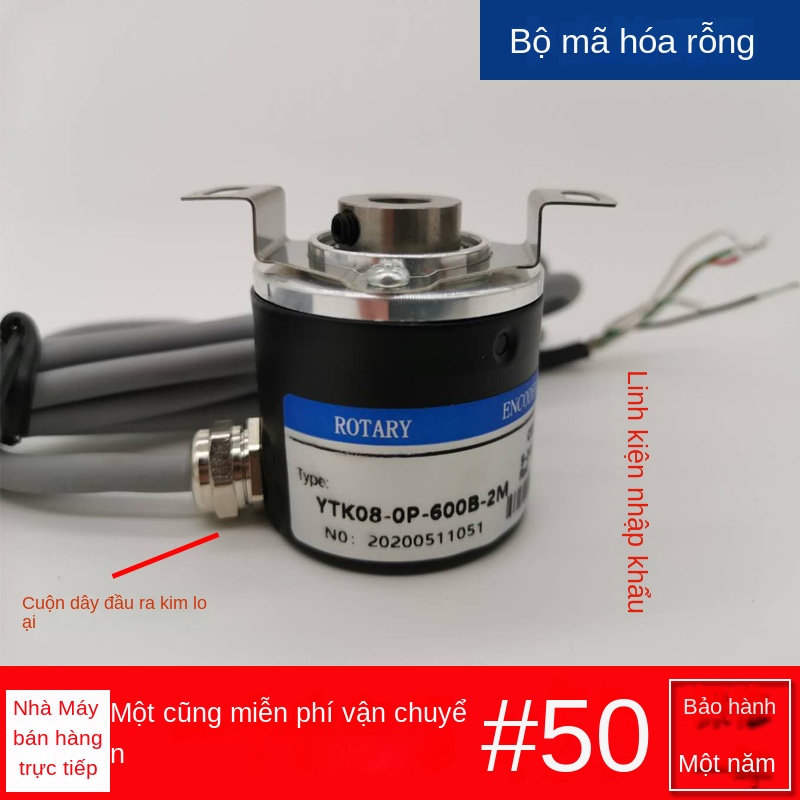 Encoder quang tăng dần trục rỗng – 100~1000 xung, loại công nghiệp, hỗ trợ đặt hàng theo yêu cầu - 8mm - 2500
