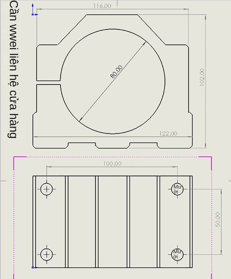 Giá kẹp trục chính CNC – Vòng kẹp đường kính 65 / 80mm, bộ gá T cho động cơ trục chính, sản xuất trực tiếp - 80 vuông
