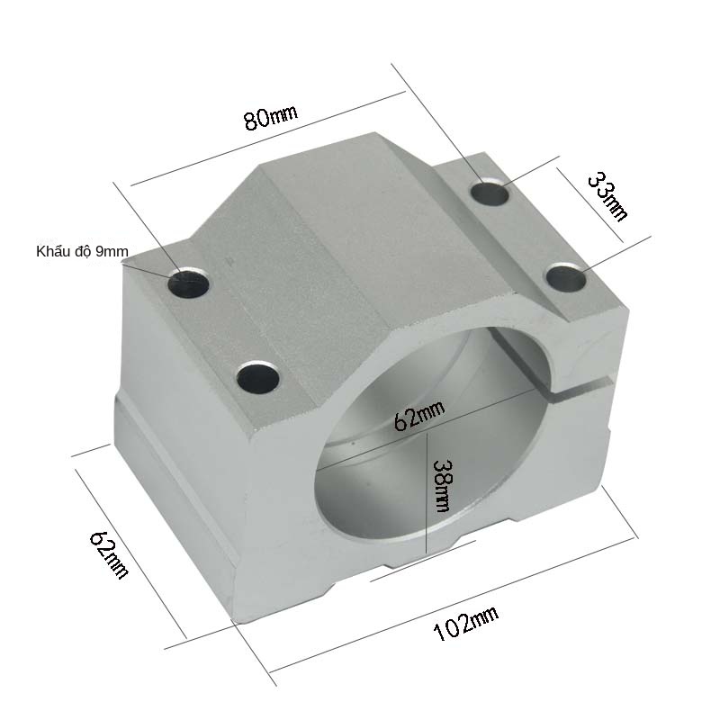 Giá kẹp trục chính CNC – Vòng kẹp đường kính 65 / 80mm, bộ gá T cho động cơ trục chính, sản xuất trực tiếp - Lỗ trong 80mm