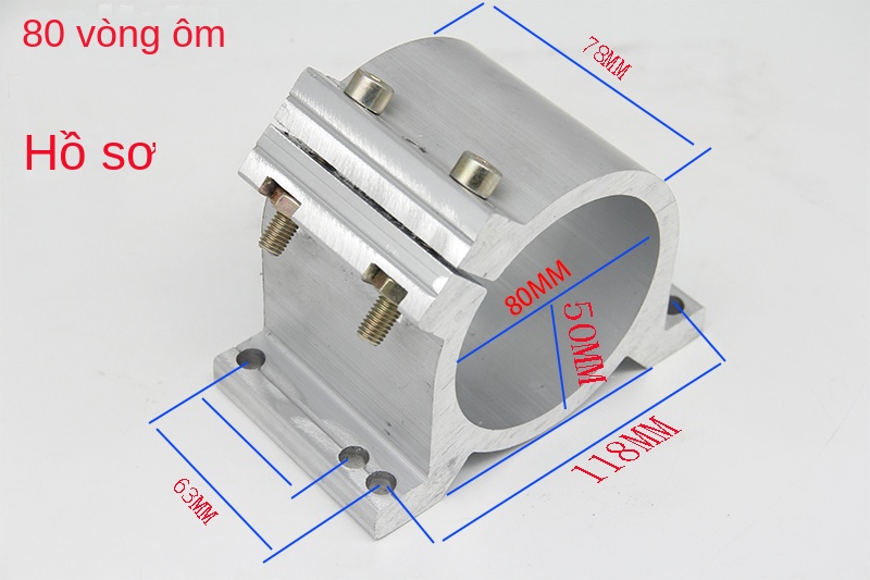 Giá kẹp trục chính CNC – Vòng kẹp đường kính 65 / 80mm, bộ gá T cho động cơ trục chính, sản xuất trực tiếp - Lỗ trong 80mm