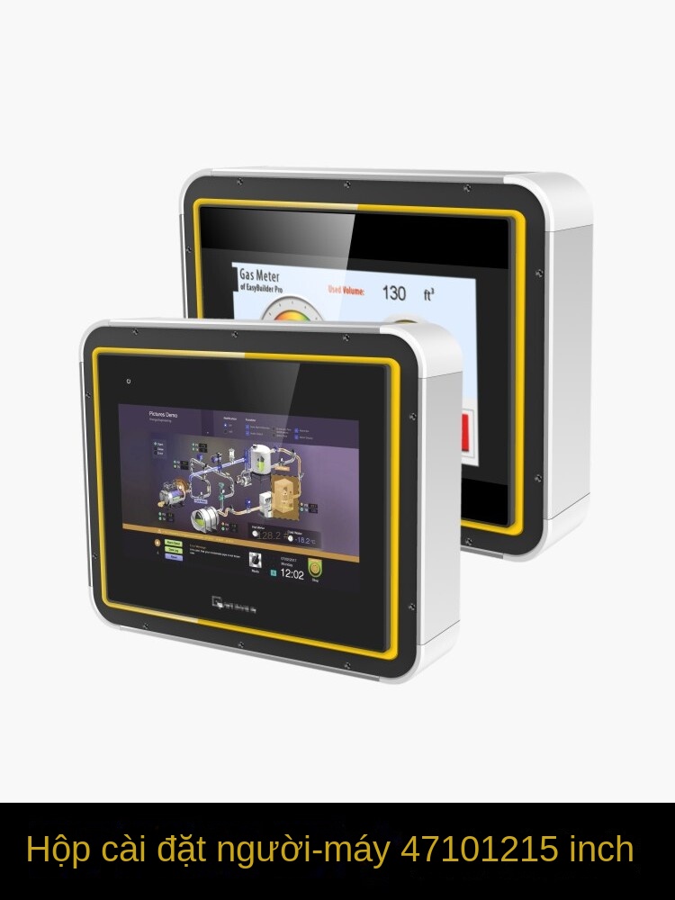 Hộp lắp màn hình PLC HMI 7/10/15 inch – Weintek, tủ điều khiển, HMI box - Đen ko trang trí - Lỗ 7inch