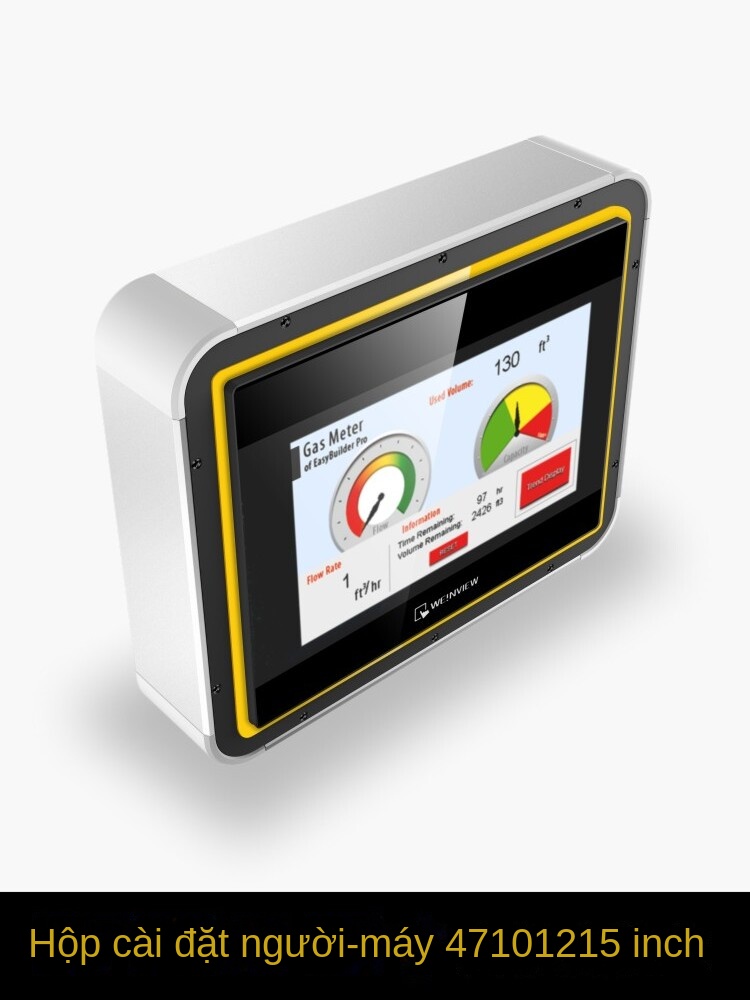 Hộp lắp màn hình PLC HMI 7/10/15 inch – Weintek, tủ điều khiển, HMI box - Vàng có trang trí - Lỗ 7inch