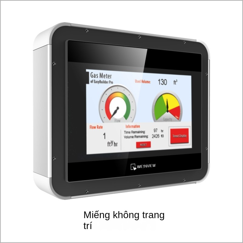 Hộp lắp màn hình PLC HMI 7/10/15 inch – Weintek, tủ điều khiển, HMI box - Vàng có trang trí - Lỗ 7inch