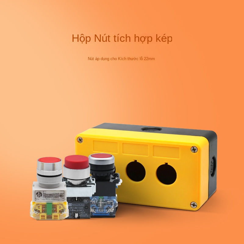 Hộp nút nhấn BX3-22, 1–6 lỗ, hộp điều khiển nút nhấn, nhựa ABS chống cháy, lỗ 22mm, chống nước - 4 lỗ ABS dày