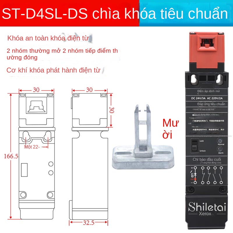 Khóa điện từ Shiluotai chính hãng – Cảm biến công tắc cửa an toàn cơ học, tiếp điểm mạ vàng, mã D4NS / D4NL - ST-D4SL-DS – Khóa điện từ Shiluotai kèm chìa