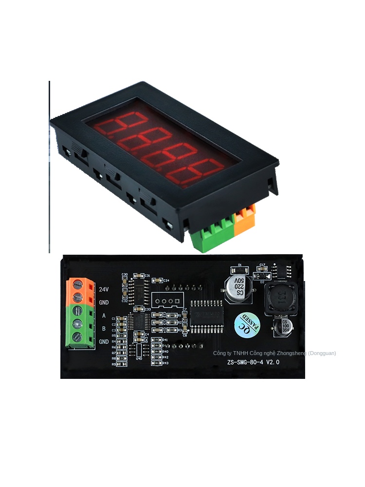 Màn hình số LED RS485 – hiển thị 2–6 chữ số, module điều chỉnh, PLC, MODBUS-RTU, độ sáng cao - 0‘8 - RS485