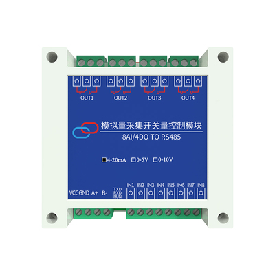 Module Chuyển Đổi Tín Hiệu Analog Sang RS-485 (8 Kênh) , 4 Kênh Relay , Hỗ Trợ Modbus RTU