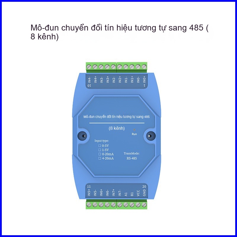 Module chuyển đổi tín hiệu analog sang 485 (8 kênh) , Bộ chuyển đổi tín hiệu 4-20mA 0-20mA 0-5V 1-5V , Chuẩn Modbus-RTU RS485 , Bộ thu thập tín hiệu công nghiệp