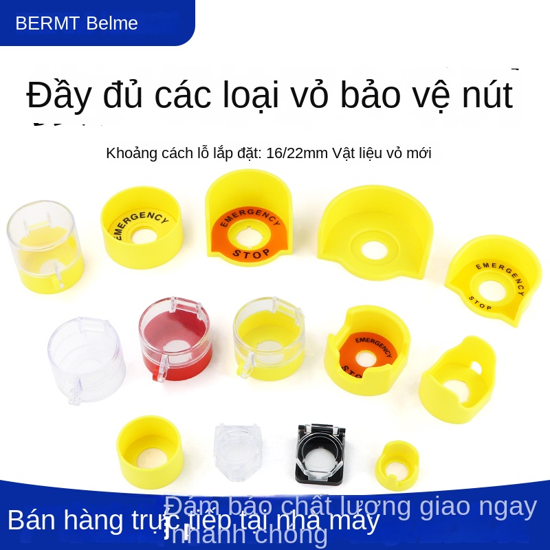 Nắp bảo vệ nút nhấn khẩn cấp, chống bấm nhầm, nắp lật cách điện an toàn - Nắp tròn lớn F22-18 - Lỗ 16 mm