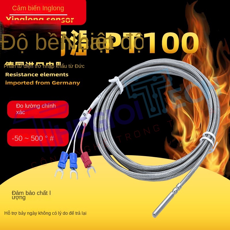PT100 nhập khẩu – điện trở nhiệt bạch kim, PT1000 chịu nhiệt cao bằng mica, PT100 chịu nhiệt độ cao, dây chống cháy chống nhiễu - PT100-BK-1000-Nica