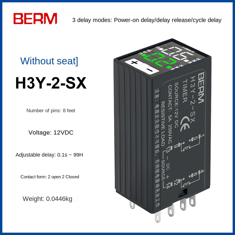 Relay Thời gian H3Y-2/H3Y-4 –Timer Bộ điều khiển thời gian tuần hoàn số nhỏ 12v/24V/220V - 8 Chân AC220V + đế