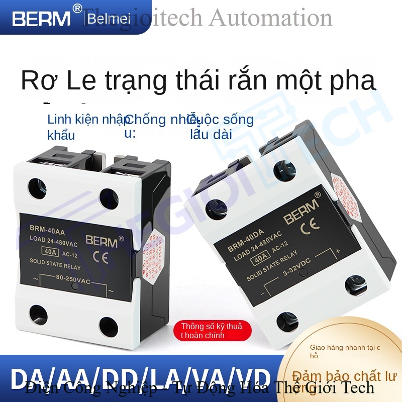 Rơ le bán dẫn (SSR) Belmei BRM-40DA, điều khiển DC, ngõ ra AC, đơn pha 40A (tương đương SSR-40DA D4840) - BRM-100VD 【Điều chỉnh điện áp kiểu điện áp】