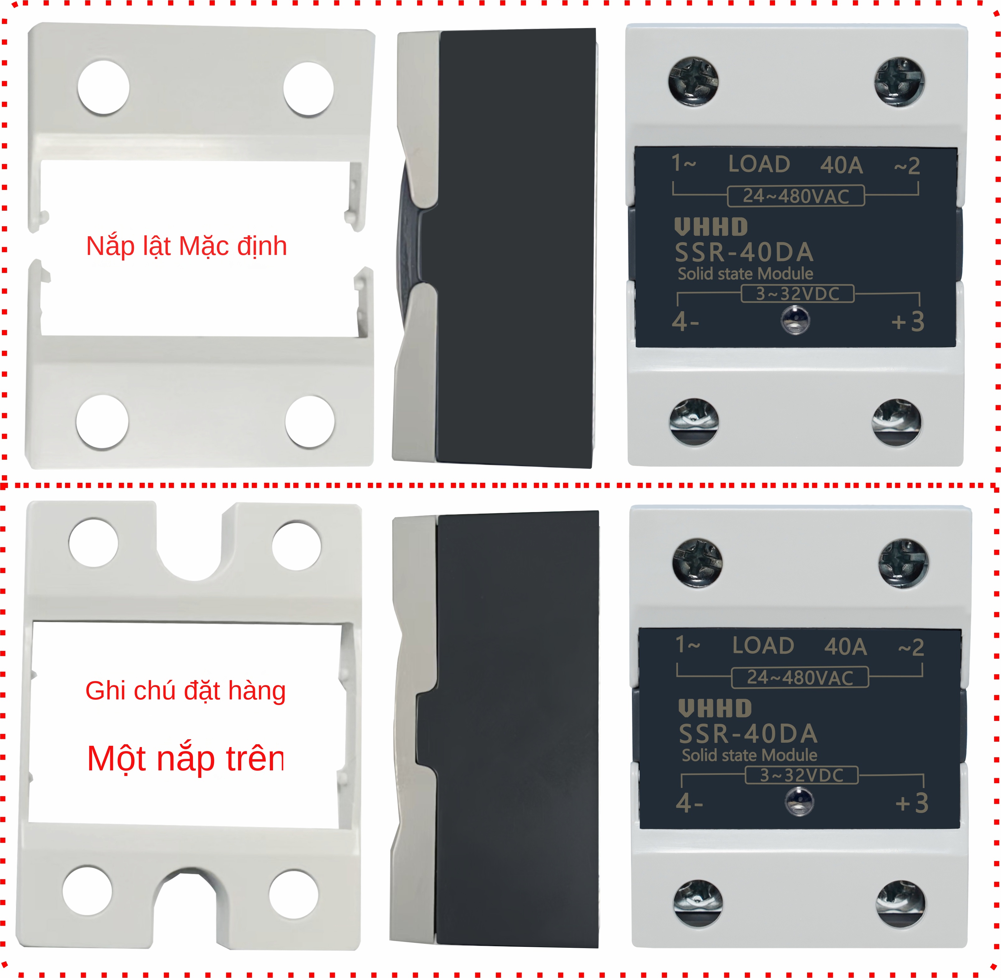 Rơ le bán dẫn nắp gập KSIKO SSR-05/10/25/40/60/80/100, loại DA/AA/DD/VA, hàng chính hãng bán trực tiếp từ nhà máy - SSR-60DD 3-32VDC 60A