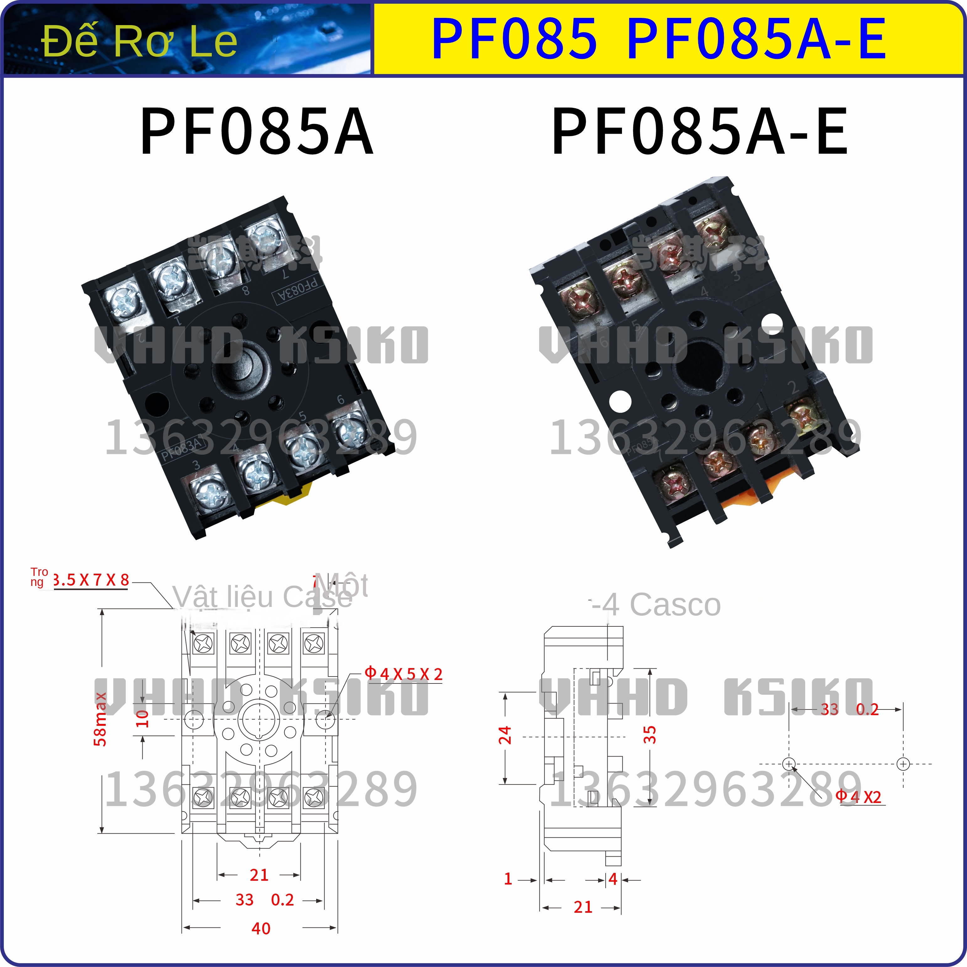 Rơ le thời gian xoay chỉnh VHHD AH5B – Dùng chip nhập khẩu, bảo hành 1 năm, hàng chính hãng - AH5B 220VAC 3H, công tắc A/B: A có 2 định thời, B có 1 định thời + 1 tức thời