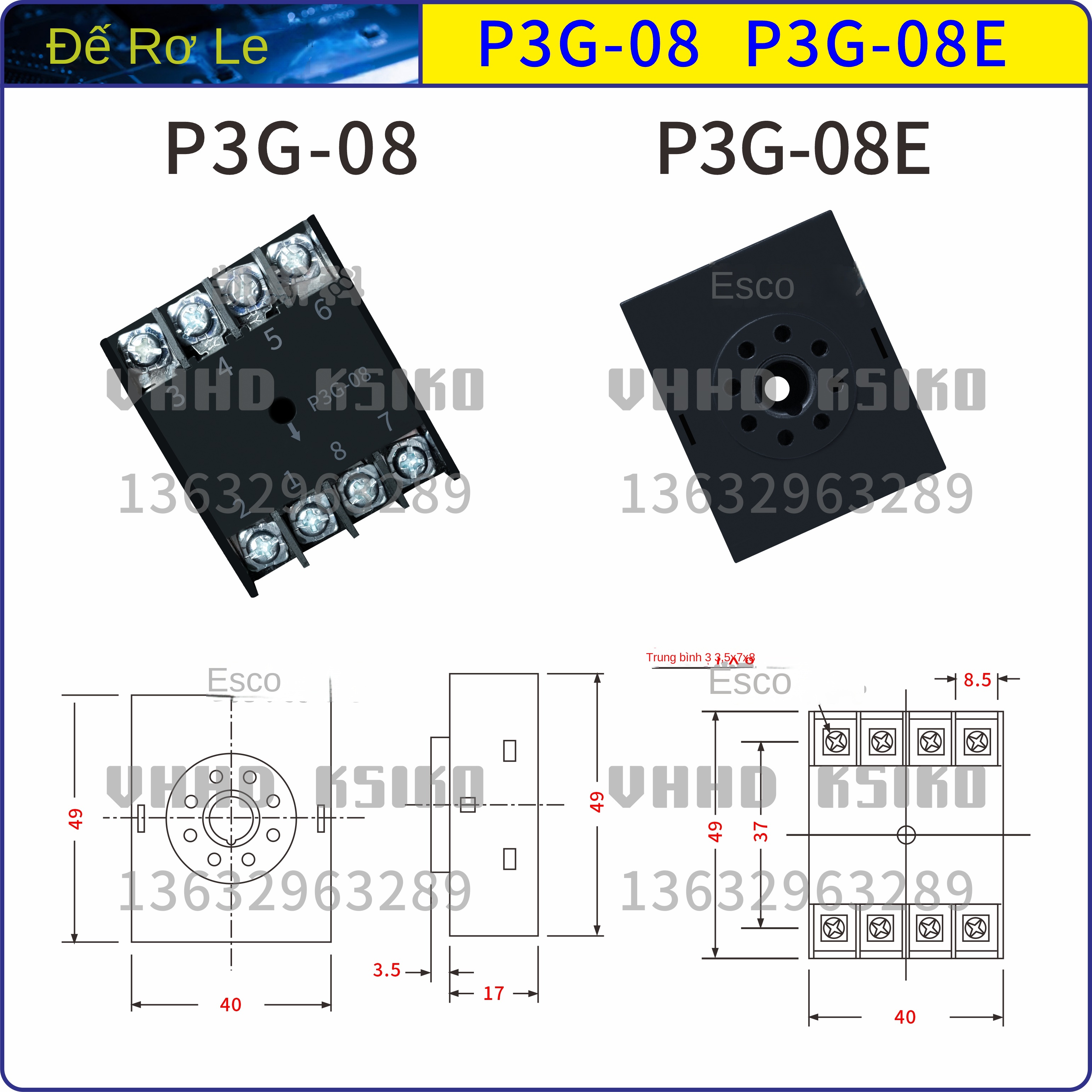 Rơ le thời gian xoay chỉnh VHHD AH5B – Dùng chip nhập khẩu, bảo hành 1 năm, hàng chính hãng - AH5B 24VDC/AC 10H, công tắc A/B: A có 2 định thời, B có 1 định thời + 1 tức thời
