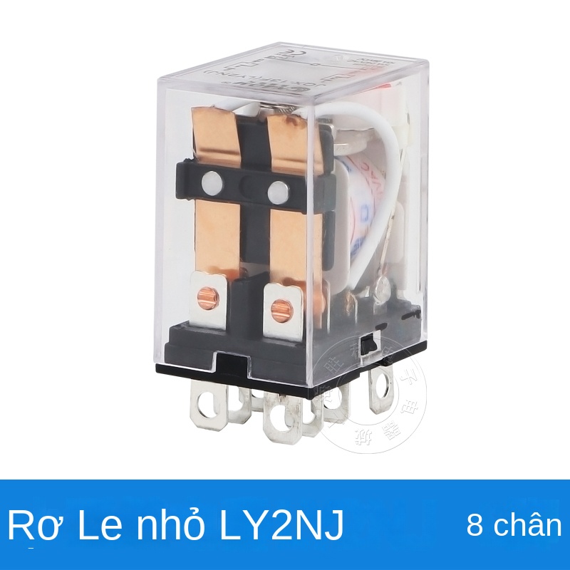 Rơ le trung gian nhỏ 220V AC LY2NJ – có đèn, DC 24V HH64P/63P/62P - AC24V - LY4NJ (HH64P) có đế