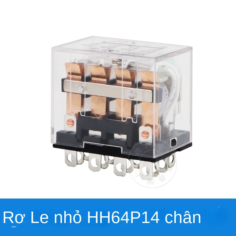 Rơ le trung gian nhỏ 220V AC LY2NJ – có đèn, DC 24V HH64P/63P/62P - DC12V - LY4NJ (HH64P)