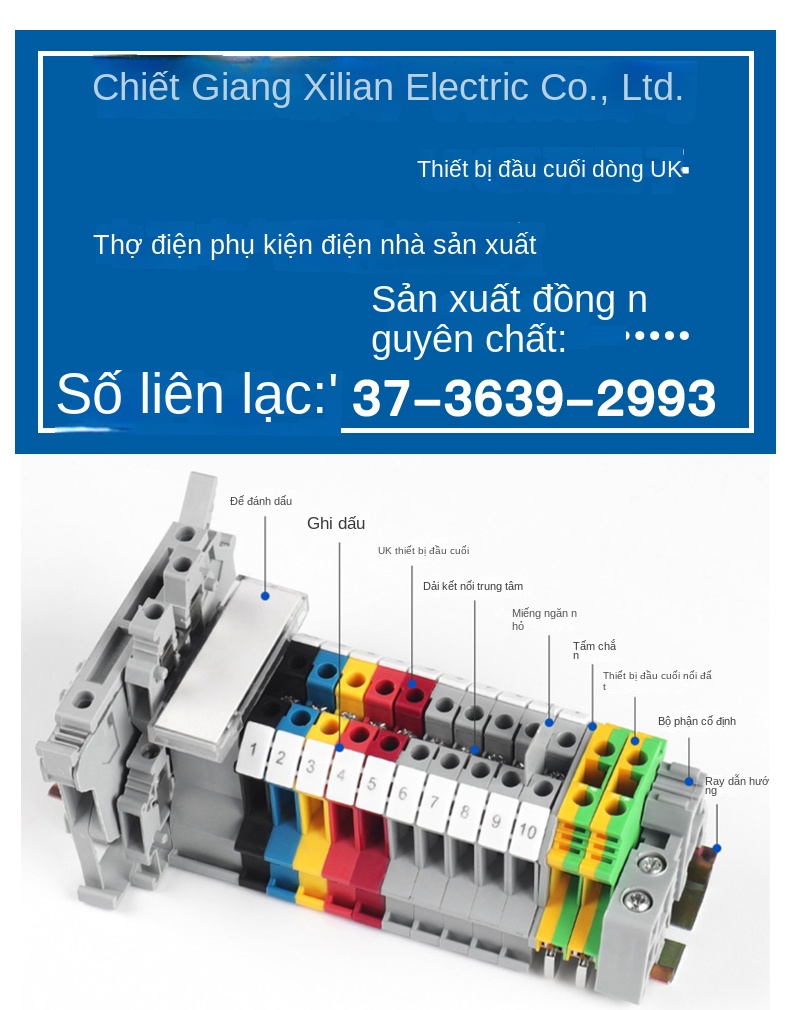 Thanh đánh số ZB4/5/6/8/10/12 – Loại nhãn số nhanh cho cầu đấu UK, kiểu Phoenix, model ZBF5, bản trống (chưa in số) - In ký hiệu (61–70) - ZB12(UK16)
