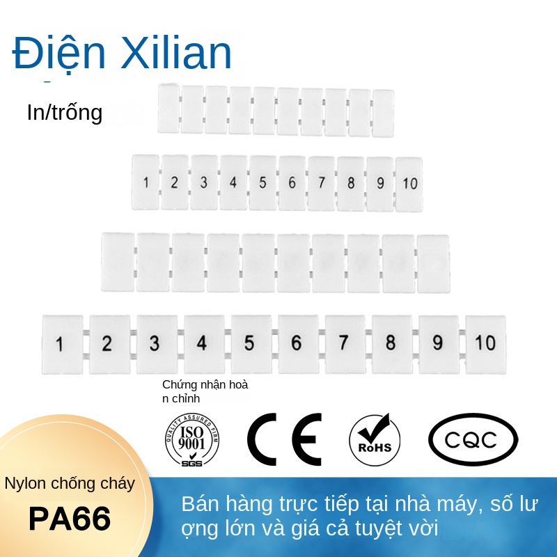 Thanh đánh số ZB4/5/6/8/10/12 – Loại nhãn số nhanh cho cầu đấu UK, kiểu Phoenix, model ZBF5, bản trống (chưa in số) - In ký hiệu (81–90) - ZB10(UK10N)