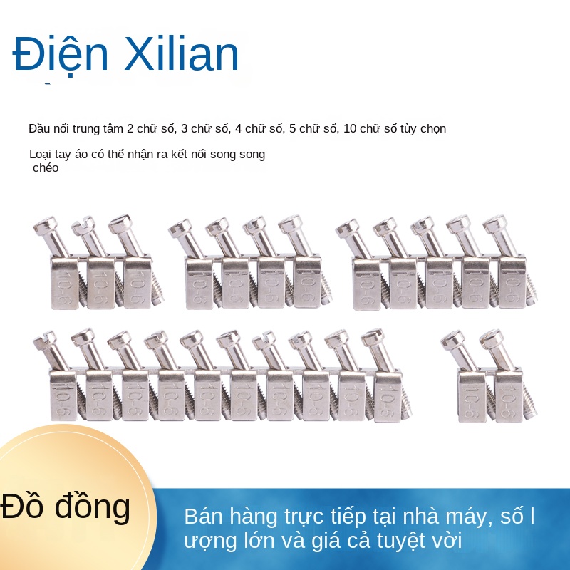 Thanh nối FBI10-6 – Dạng gắn DIN, dùng cho cầu đấu UK, đầu nối trung tâm bằng vít, chất liệu đồng nguyên chất, loại ngắn cạnh EB - FBI10-5 – Thanh nối 10 cực cho cầu đấu hai tầng (khoảng cách 7.5mm)