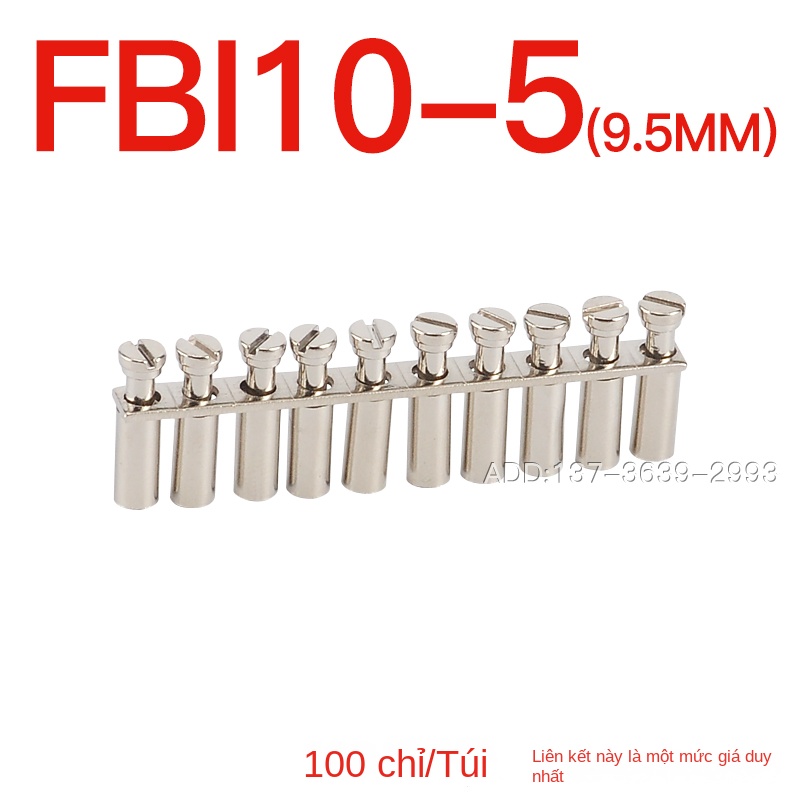 Thanh nối FBI10-6 – Dạng gắn DIN, dùng cho cầu đấu UK, đầu nối trung tâm bằng vít, chất liệu đồng nguyên chất, loại ngắn cạnh EB - FBI10-5 – Thanh nối 10 cực cho cầu đấu hai tầng (khoảng cách 7.5mm)