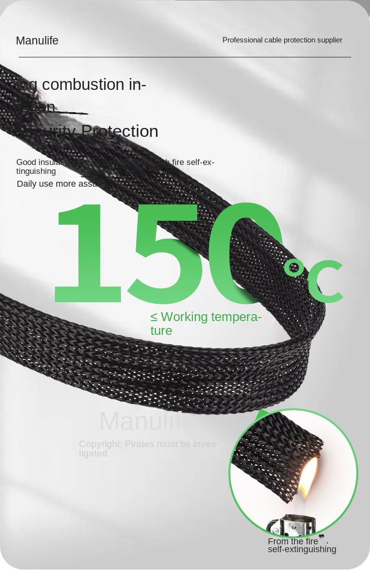 Ống Lưới Bện Nylon Đen 30mm Đen , Ống Bảo Vệ, Ống Bọc Da Rắn, Ống Kính ...
