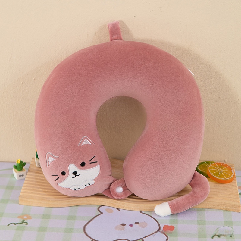 Gối Cổ Cao Su Mèo Mắt Hồng