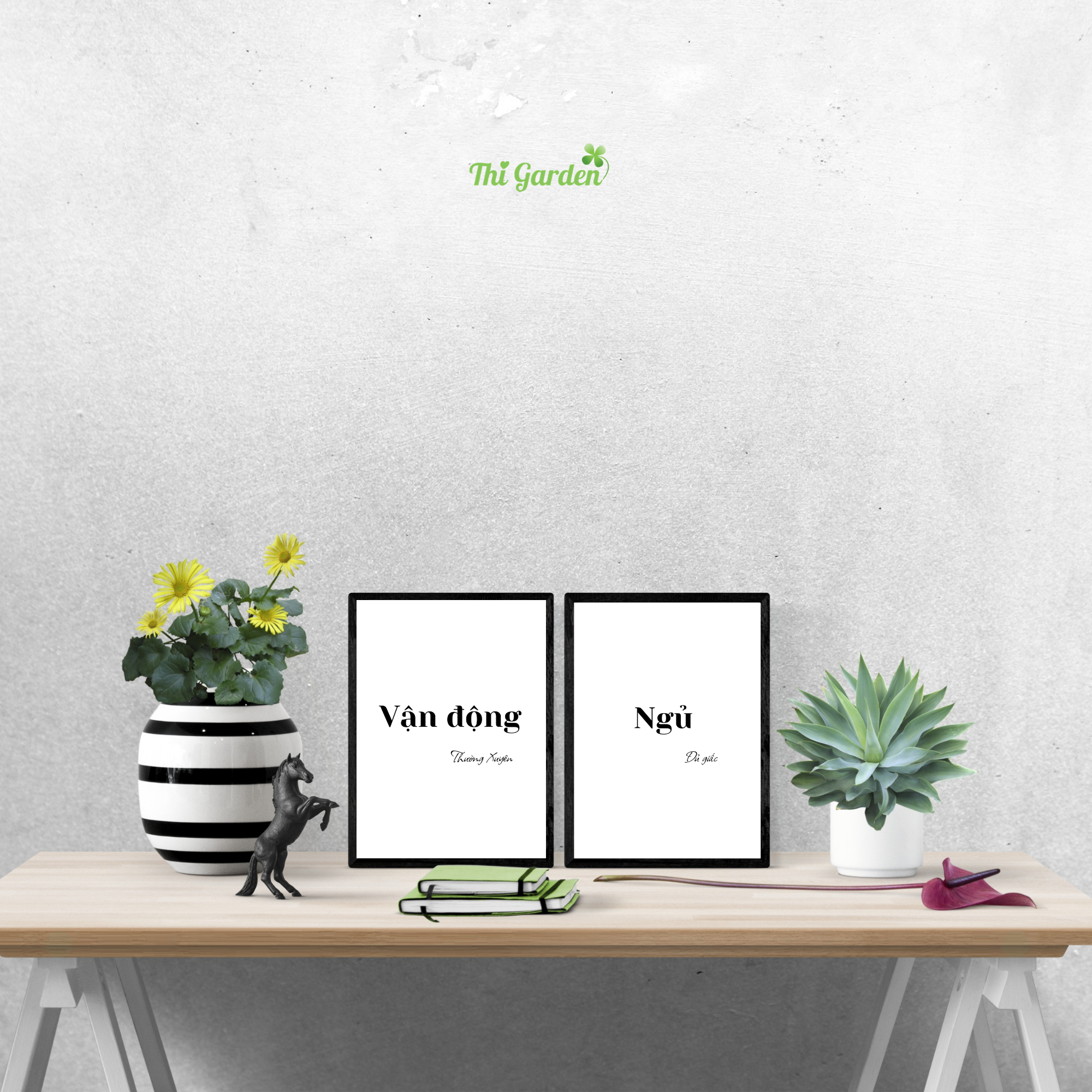 Bộ Tranh In 4 Mẫu (Treo Tường/ Để Bàn) Mã 260410-Wallart-01