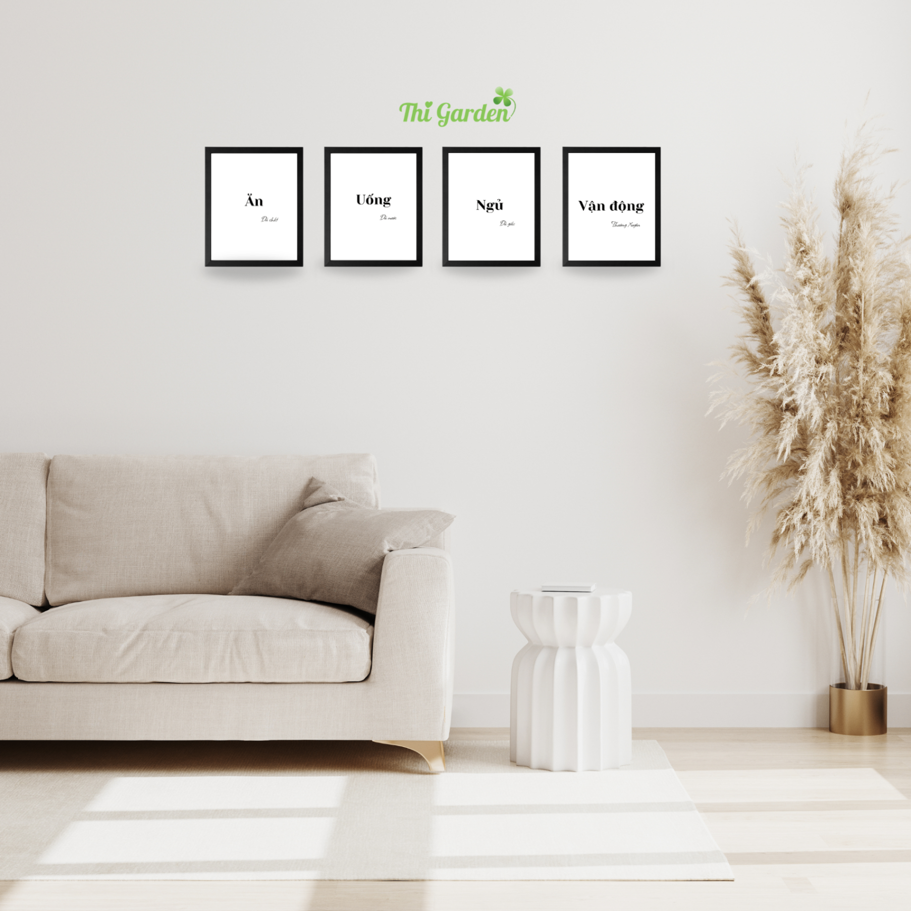 Bộ Tranh In 4 Mẫu (Treo Tường/ Để Bàn) Mã 260410-Wallart-01