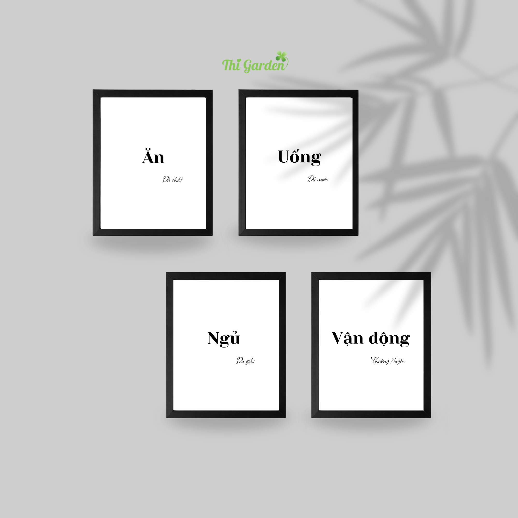 Bộ Tranh In 4 Mẫu (Treo Tường/ Để Bàn) Mã 260410-Wallart-01