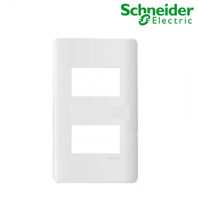 Mặt che công tắc, ổ cắm 2 thiết bị A8402S_WE_G19 Schneider