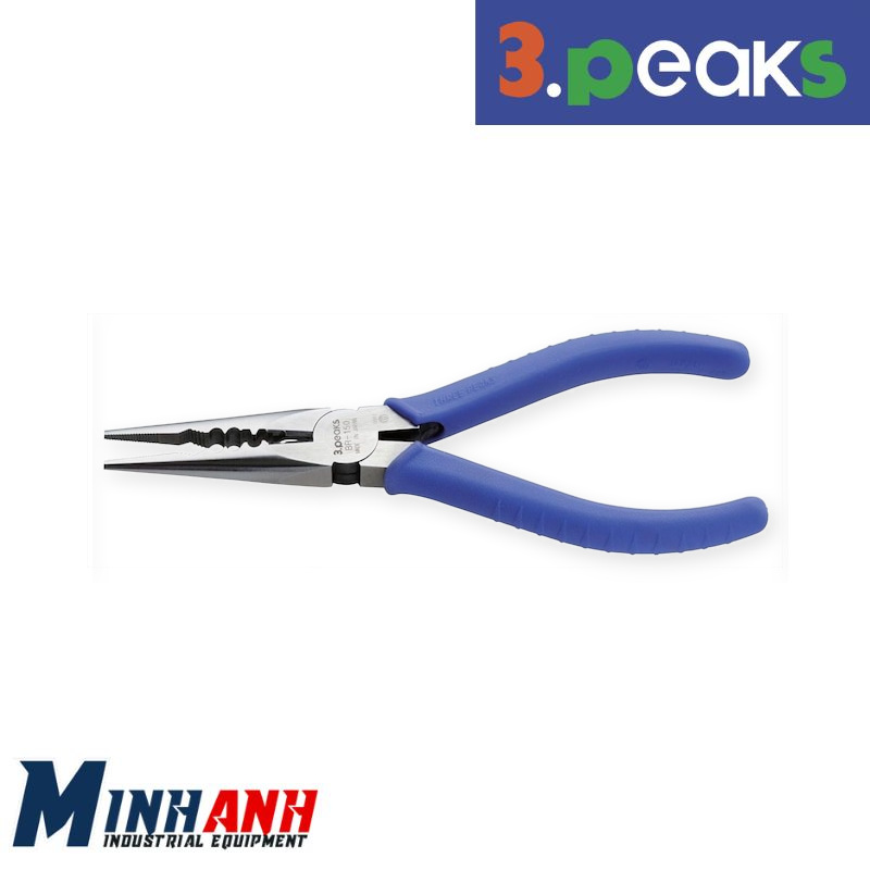 Kìm mũi nhọn đa năng cán elastomer có lò xo 3.Peaks BR-150Z-S 150mm