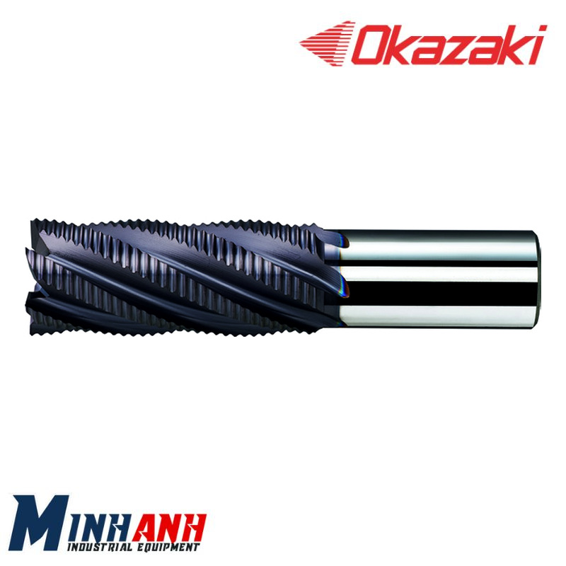 Dao phay thô răng cưa HSS-Co 6 me loại dài phủ OK-C MRD6LC500 OKAZAKI