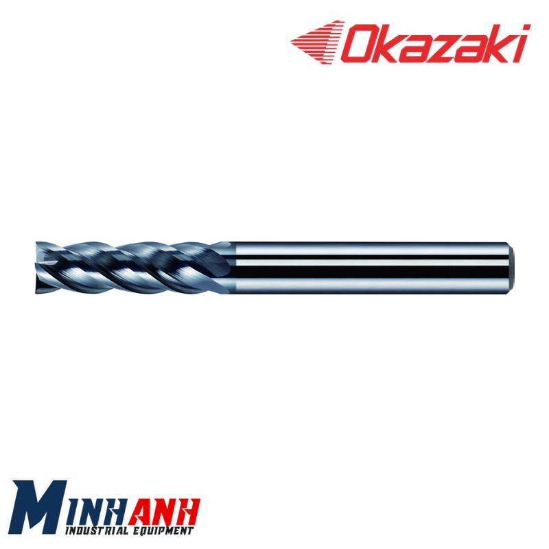 Dao phay ngón chống rung hợp kim HP cho inox, 4 me, lưỡi trung bình HPSUS4MH030 OKAZAKI