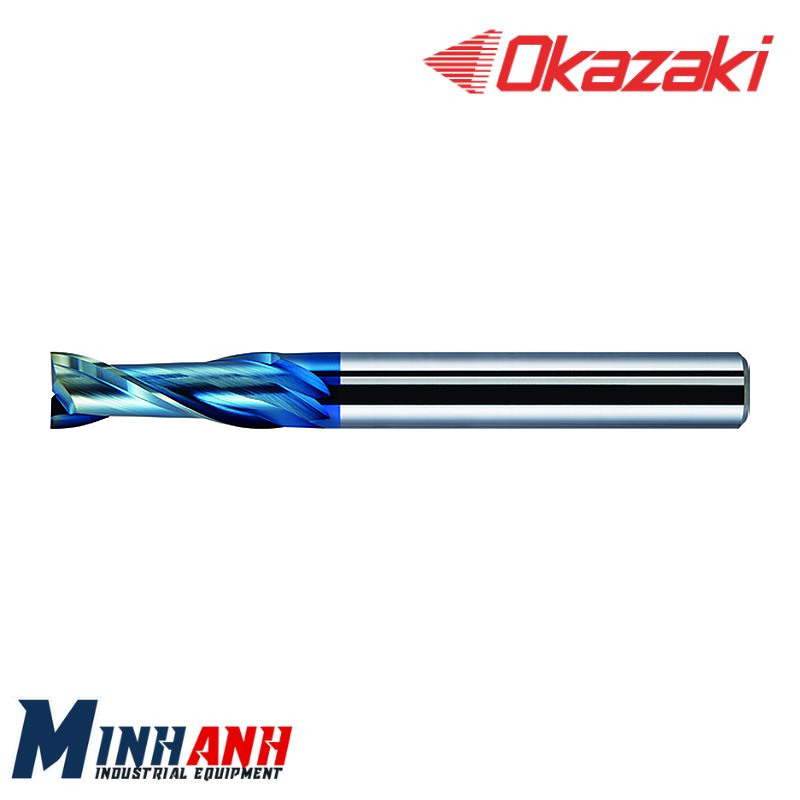 Dao phay ngón vuông hợp kim cho nhôm 2 me phủ DLC SAD2D015 OKAZAKI